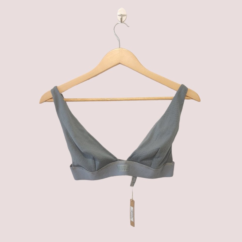 Skims cotton rib plunge bralette